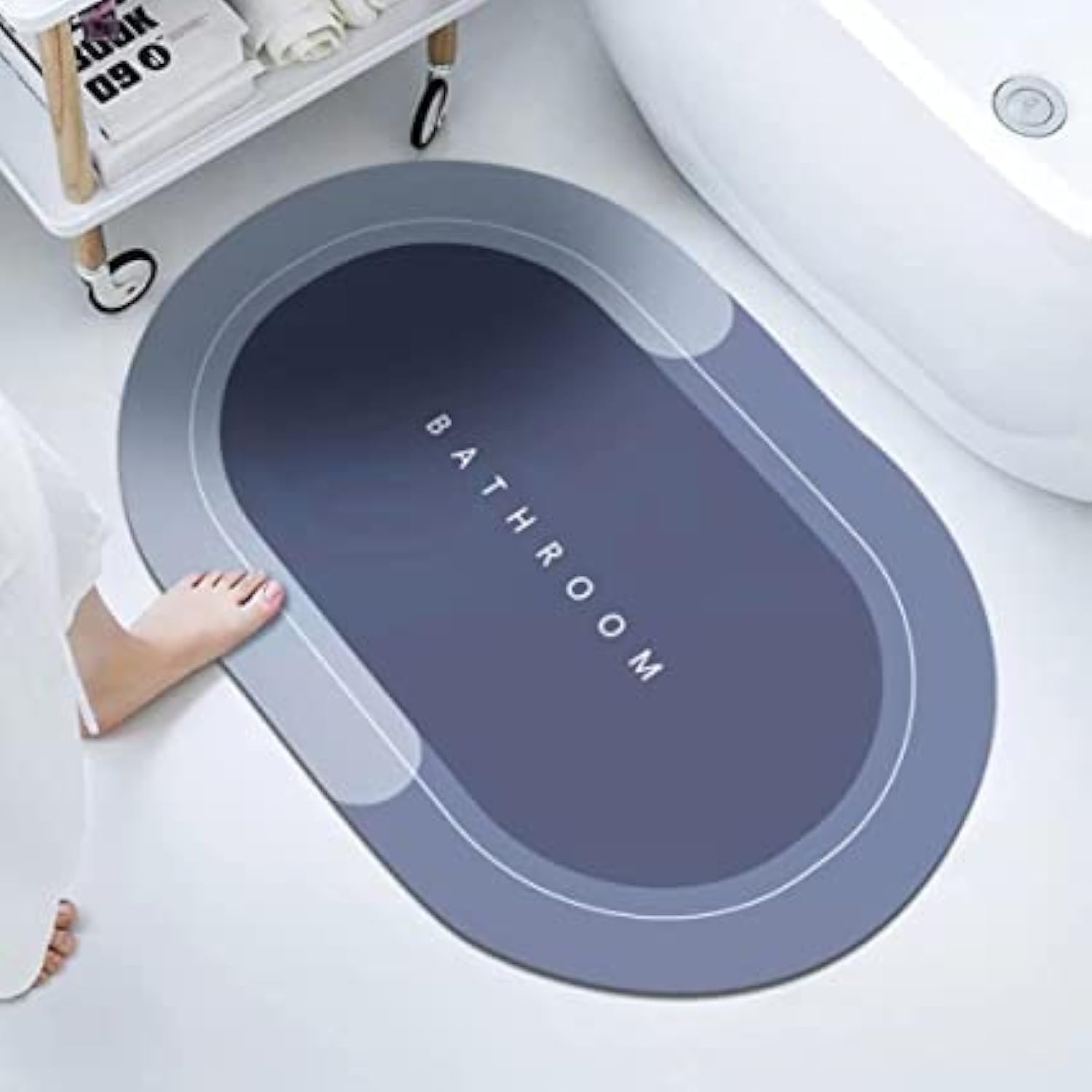 SVH Bathroom Mat Water Absorbing Mat for Bathroom Quick Dry Rubber Backed Anti-Slip Floor Mat
