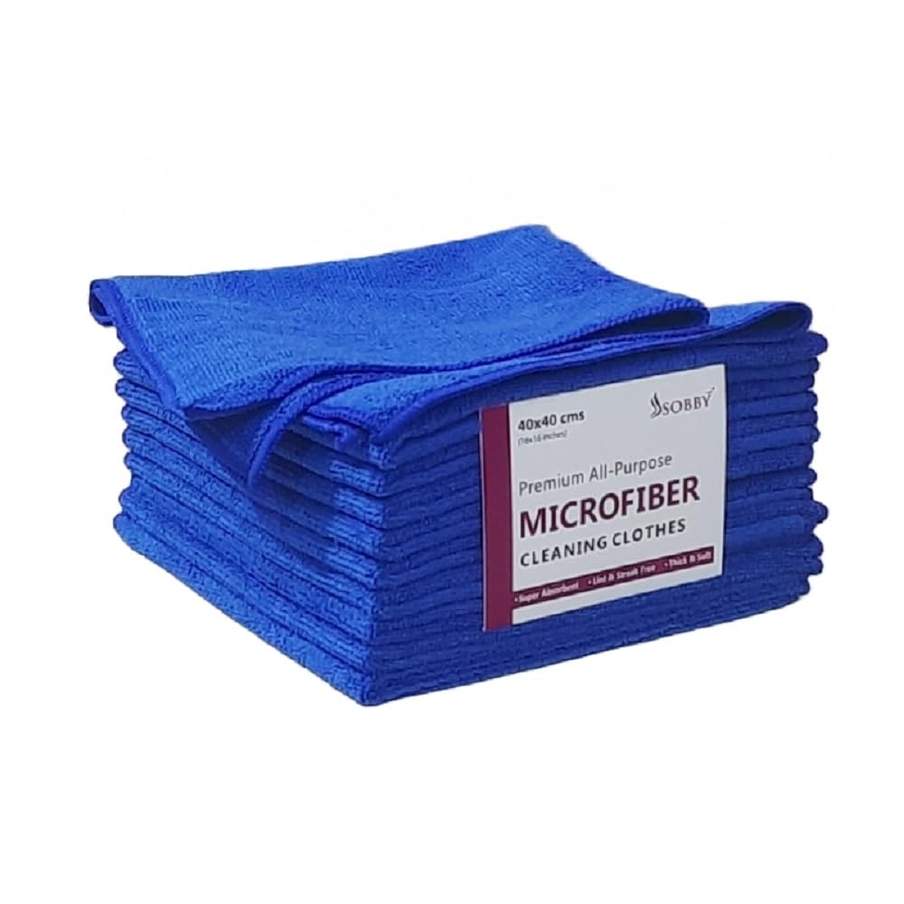 SOBBY 10 pcs Microfiber Cloth Reusable car Cleaning Cloths for car, Bike, Home